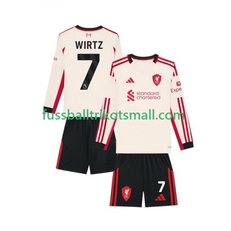 Fußballtrikots Liverpool Florian Wirtz 7 Kinder 2025-2026 Langarm Auswärts-trikot kaufen